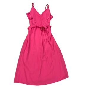 Julie Brown New York barbie pink Belted midi dress size 2 Cocktail Party